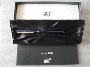 Mont Blanc Vintage Royal Blue Gold Ballpoint Pen