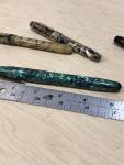 Vintage Fountain Pens Set: Green Mother of Pearl