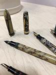 Vintage Fountain Pens Set: Green Mother of Pearl