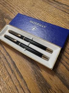 Waterman Hemisphere Black Gold Trim Pen & Pencil Set