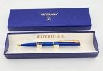Vintage WATERMAN Retractable Blue Ballpoint Pen w/ Box France Port Of Rotterdam