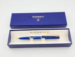 Vintage WATERMAN Retractable Blue Ballpoint Pen w/ Box France Port Of Rotterdam