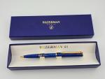Vintage WATERMAN Retractable Blue Ballpoint Pen w/ Box France Port Of Rotterdam