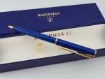 Vintage WATERMAN Retractable Blue Ballpoint Pen w/ Box France Port Of Rotterdam