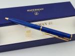 Vintage WATERMAN Retractable Blue Ballpoint Pen w/ Box France Port Of Rotterdam