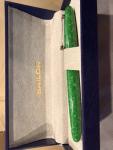 Sailor Magellan Jade Fountain Pen Broad 14K Gold Nib Celluloid Chrome Blue Ink