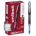 Uniball Vision Elite Blue Rollerball Pens, 12-Pack