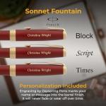 Parker Sonnet Engraved Fountain Pen - Red Lacquer