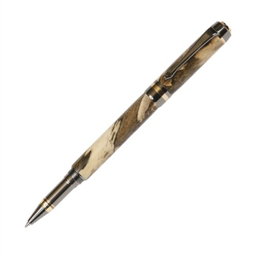 The Lanier Elite Rollerball Pen in Gun Metal Spalted Hackberry