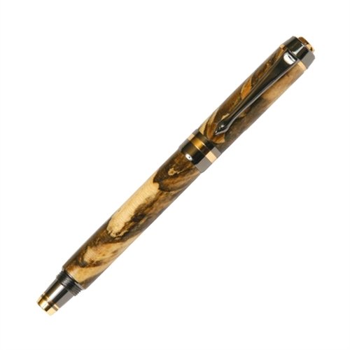 The Lanier Elite Rollerball Pen in Gun Metal Spalted Hackberry