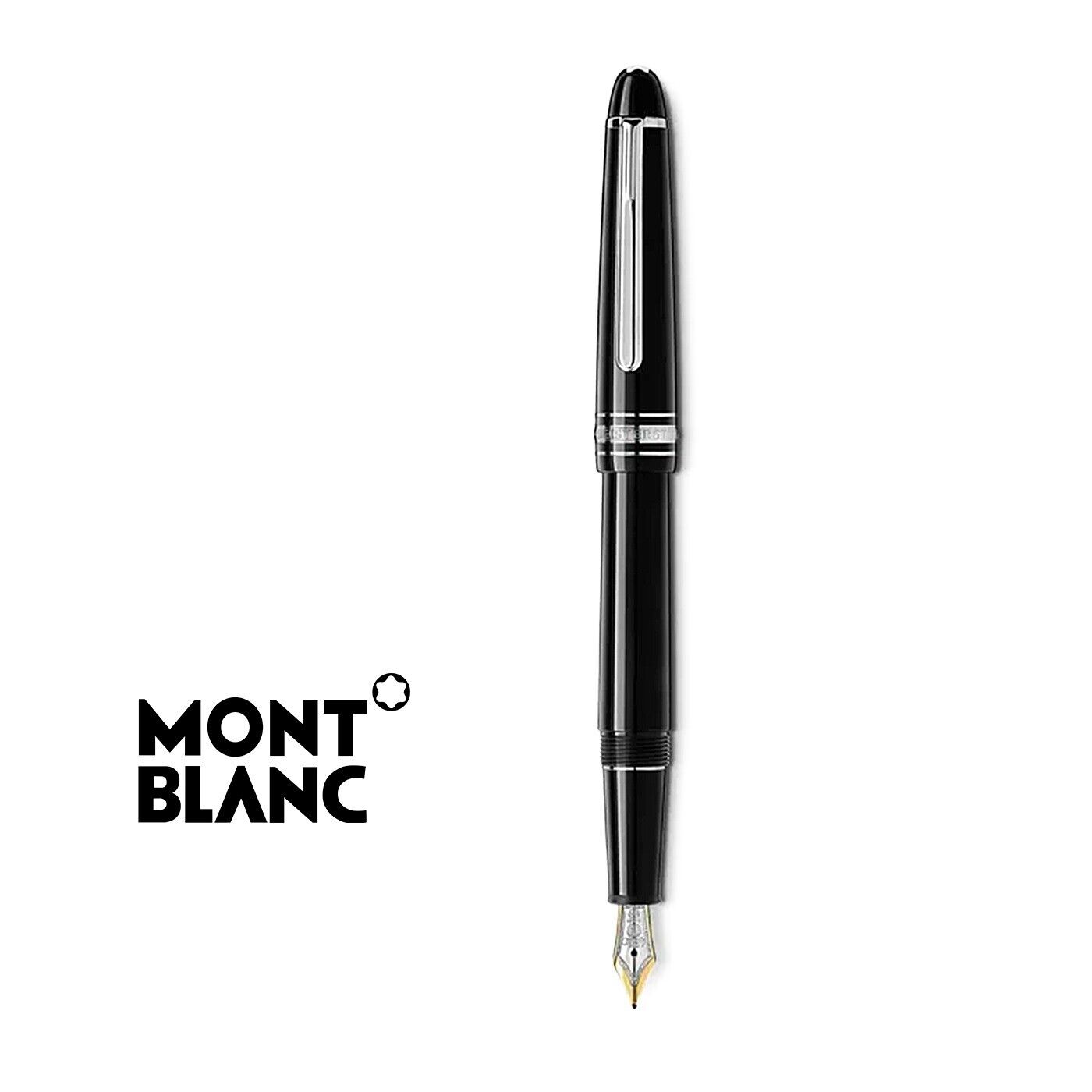 MONTBLANC Meisterstuck 145 Platinum Fountain Pen with Leather Case