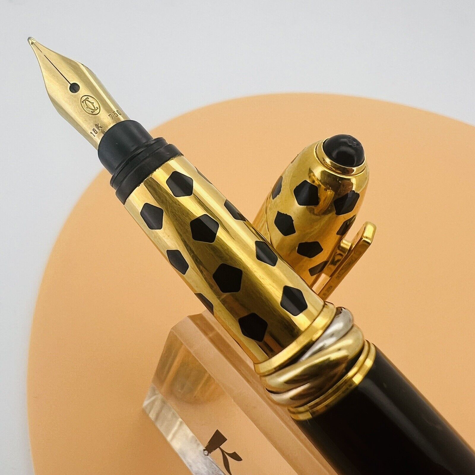 Cartier Panthere Black Gold Fountain Pen, 18K Nib