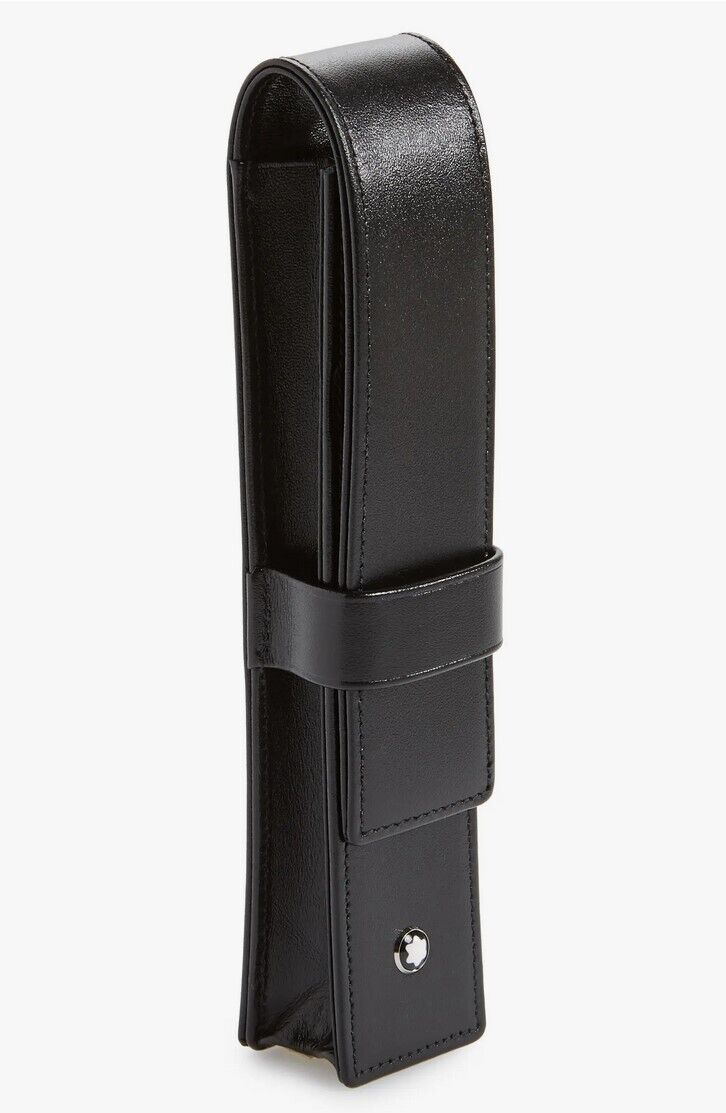 MONTBLANC MEISTERSTUCK 145 Black Platinum Fountain Pen with Leather Case