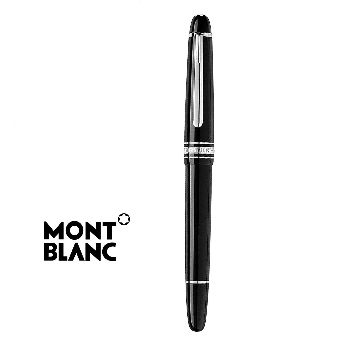 MONTBLANC MEISTERSTUCK 145 Black Platinum Fountain Pen with Leather Case