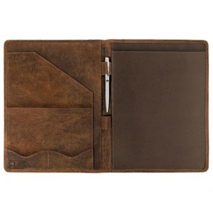 Elegant Leather Portfolio with Luxury Pen Set
