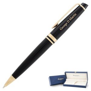 Personalized Waterman Expert Black Ballpoint Pen