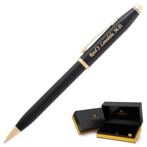 Engraved Cross Century II Black and Gold Pen