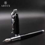 ARTEX Elegant Fountain Pen - Luxury Black/Silver Design