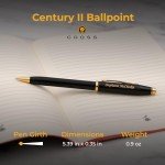 Engraved Cross Century II Black and Gold Pen