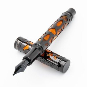 Conklin Endura Deco Crest Fountain Pen - Orange/Rose Gold