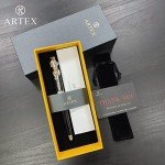 ARTEX Elegant Fountain Pen - Luxury Black/Silver Design