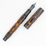 Conklin Endura Deco Crest Fountain Pen - Orange/Rose Gold