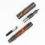 Conklin Endura Deco Crest Fountain Pen - Orange/Rose Gold