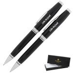 Personalized Cross Coventry Black Ballpoint & Pencil Set