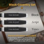 Personalized Cross Coventry Black Ballpoint & Pencil Set