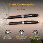 Personalized Cross Coventry Black Ballpoint & Pencil Set