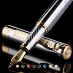 Personalized Silver Chrome Luxury Fountain Pen Set