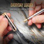 Personalized Silver Chrome Luxury Fountain Pen Set