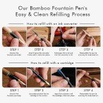 Luxury Bamboo Wood Fountain Pen Set