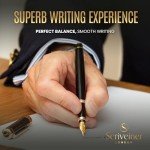 Scriveiner Luxury Fountain Pen - Black 24K Gold Finish
