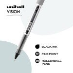 Uniball Vision Black Rollerball Pens - Pack of 36