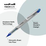 uni-ball Vision Elite Blue Rollerball Pens, 12 Count