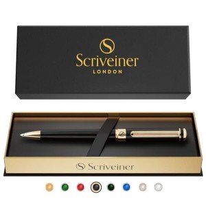 Elegant Black Lacquer Ballpoint Pen with Gold Accents