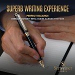 Elegant Black Lacquer Ballpoint Pen with Gold Accents