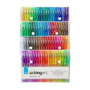 KINGART Glitter Gel Pen Set – 80 Unique Colors