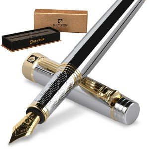 KEYZOR Luxury Fountain Pen with 24k Gold Trim