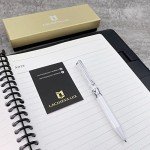 LACHIEVA Pearl White Crystal Executive Ballpoint Pen