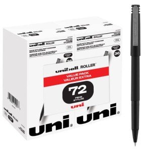 Uniball 72-Count Black Rollerball Pens Set