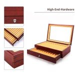 Luxury Wooden Pen Display Box with Lid - Red