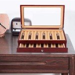 Luxury Wooden Pen Display Box with Lid - Red