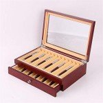 Luxury Wooden Pen Display Box with Lid - Red
