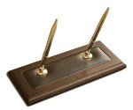 Dacasso Black and Walnut Leather Pen Holder
