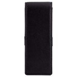 DiLoro Elegant Leather Triple Pen Case, Black