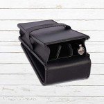 DiLoro Elegant Leather Triple Pen Case, Black