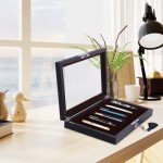 Elegant 12-Slot Wood Fountain Pen Display Case