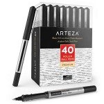 ARTEZA 40 Black Gel Pens for Bullet Journaling